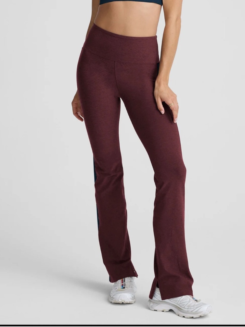 Beyond Yoga Spacedye Gemini split Leggings with Navy Side Panels